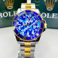 Relógio Rolex Submariner Camuflado misto azul linha Gold a prova dagua