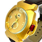 Relógio Dourado p/couro linha Gold c/ caixa premium 100% Funcional
