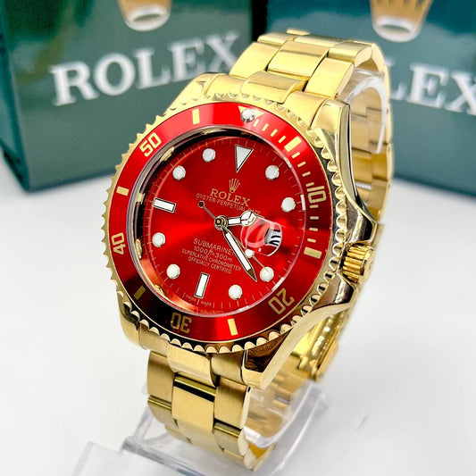 Relógio Submariner Dourado Vermelho linha Gold c/ caixa |Premium versão|