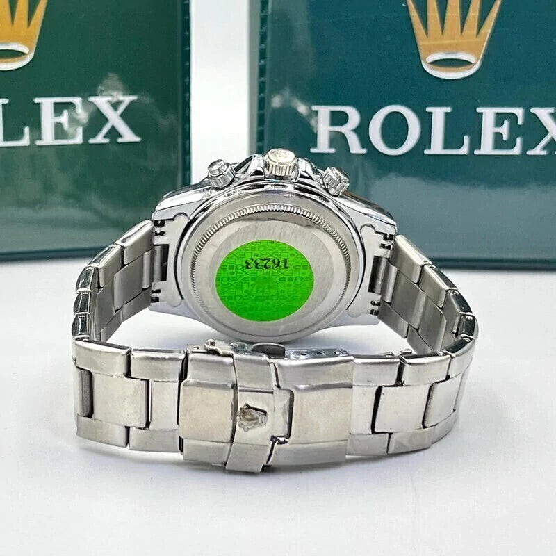 Relógio Rolex Oyster Perpetual prata misto Verde linha Gold a prova dagua