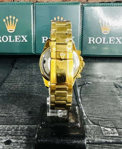 Relógio Unissex Rolex Daytona Dourado linha Gold a prova dagua