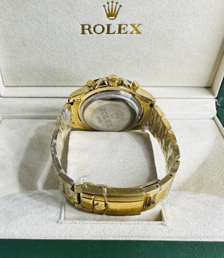 Relógio Unissex Rolex Daytona Dourado linha Gold a prova dagua