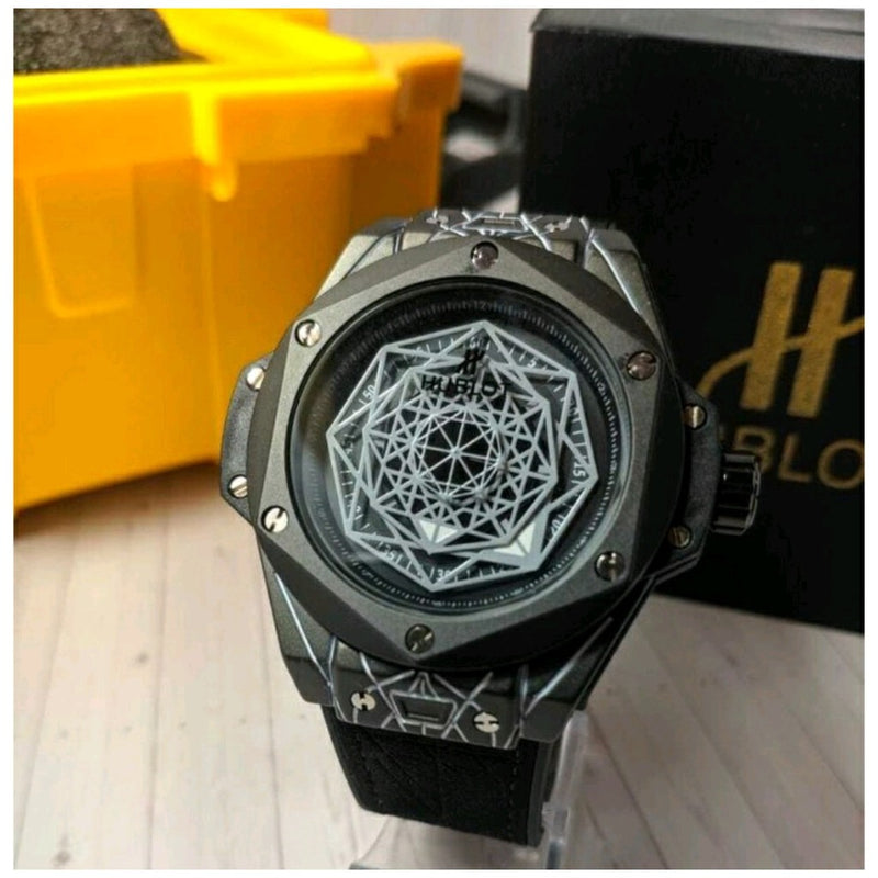 Relógio Hublot Sang Bleu Preto P/Couro