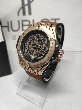 Relógio Hublot Sang Bleu Rose P/Couro