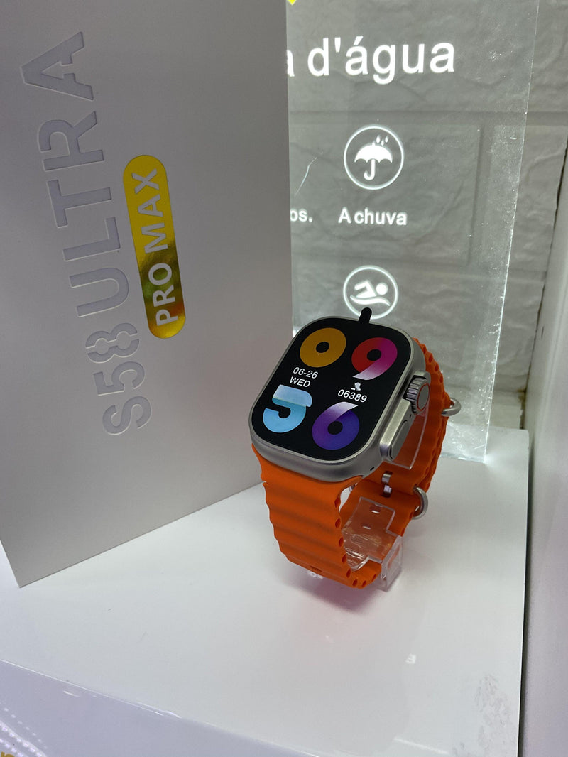 Smartwatch S58 ultra Pro Max Laranja a prova dagua