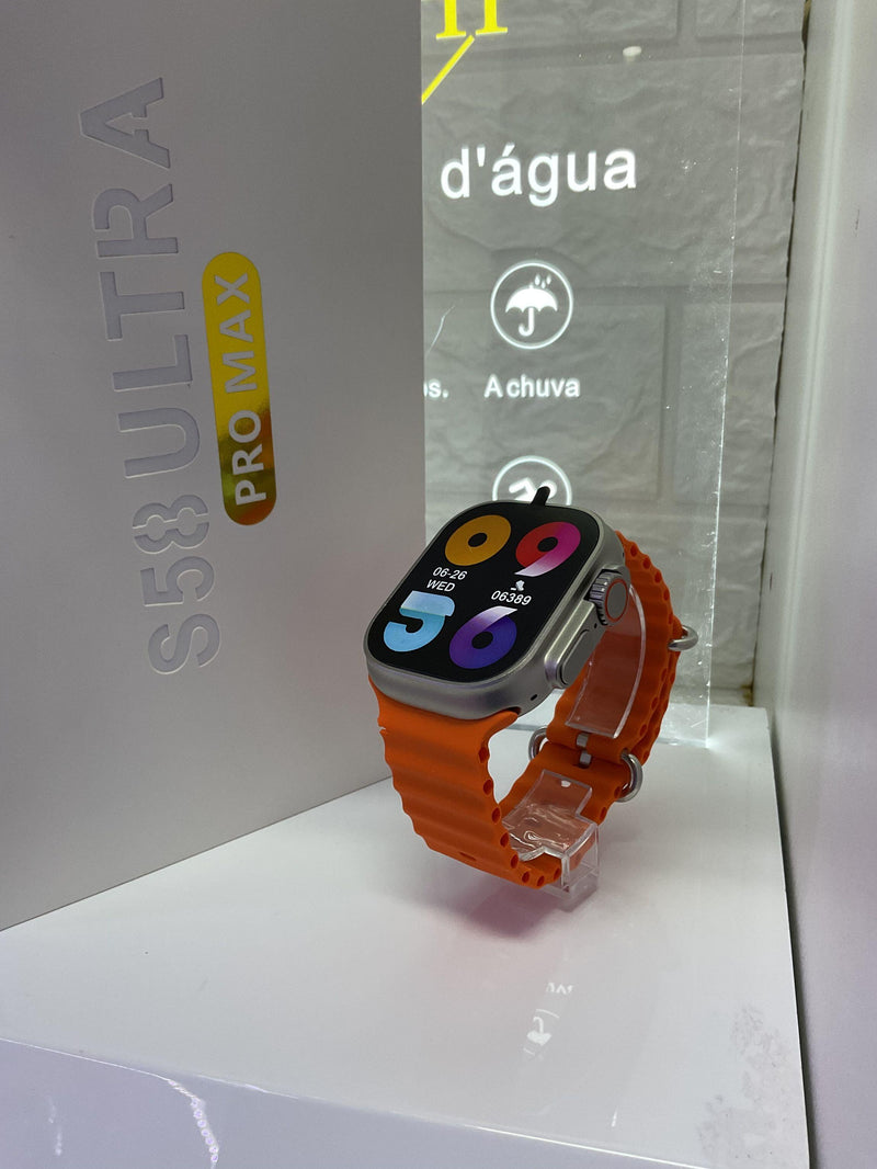 Smartwatch S58 ultra Pro Max Laranja a prova dagua