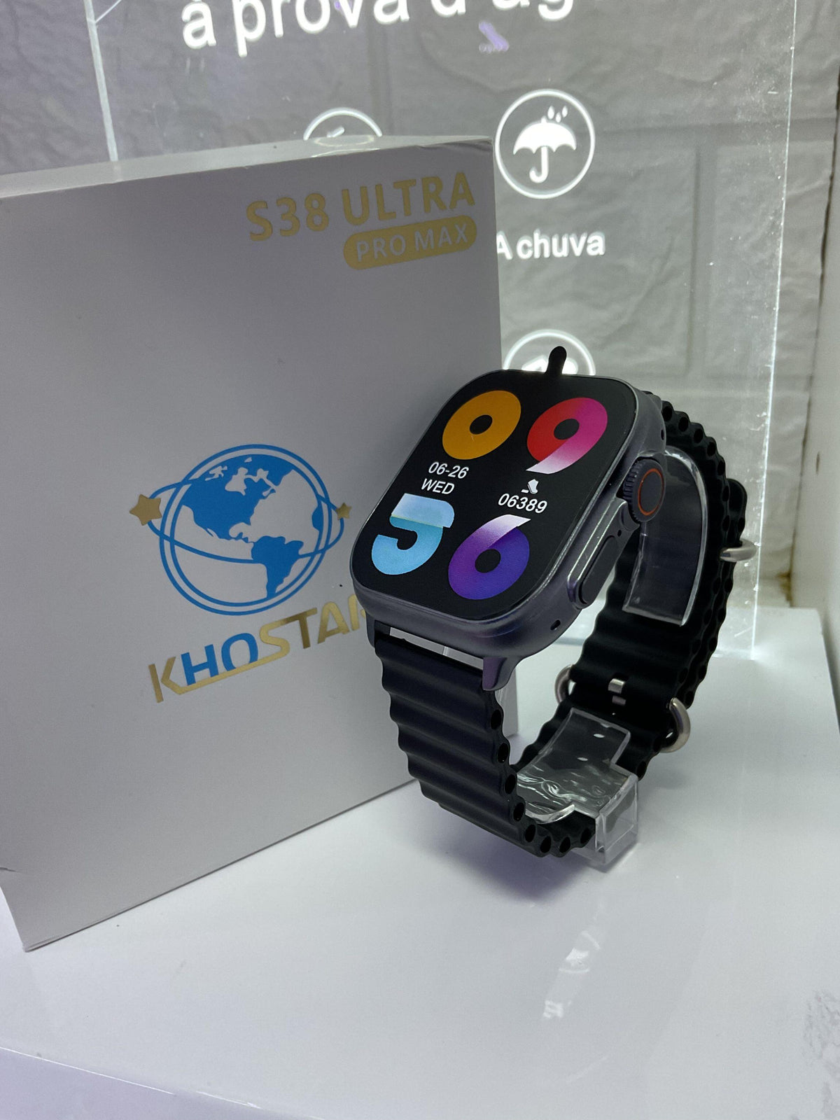 Smartwatch S38 ultra Pro Max Preto a prova dagua