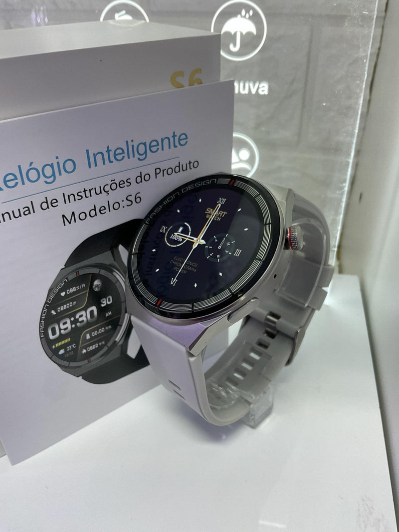 Smartwatch S6 Ultra redondo Cinza