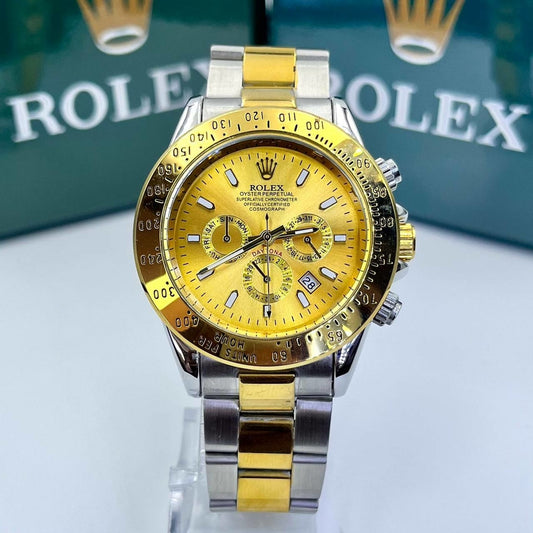 Relógio Rolex Daytona Prata misto Dourado linha Gold a prova dagua