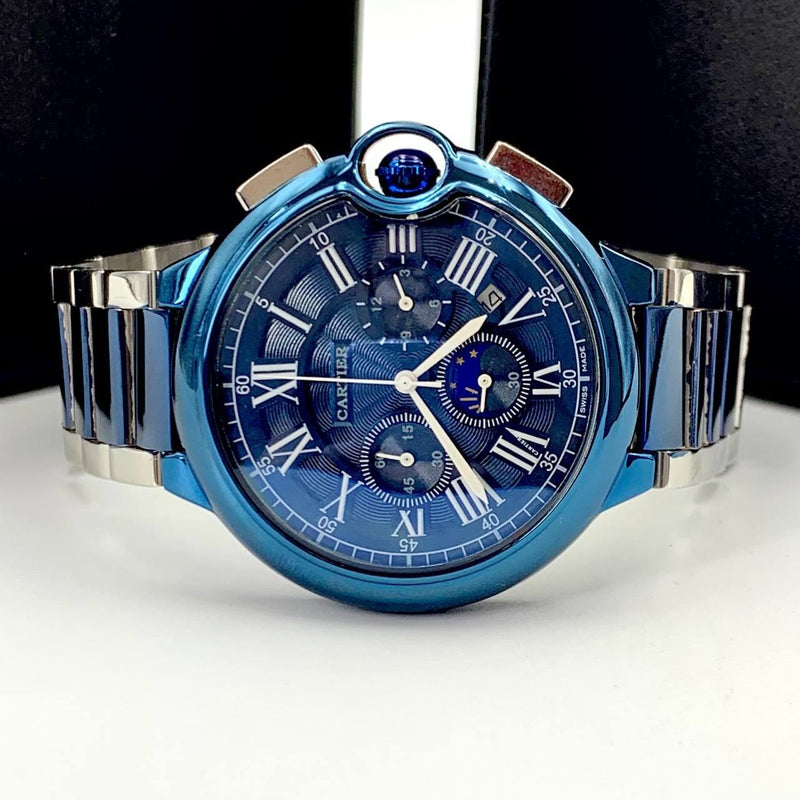 Relogio Cartier pulseira de aço azul