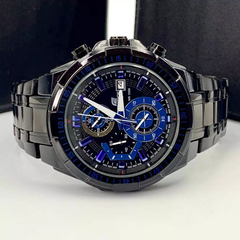 Relógio Casio Edifice Preto azul- 100% funcional a prova dagua