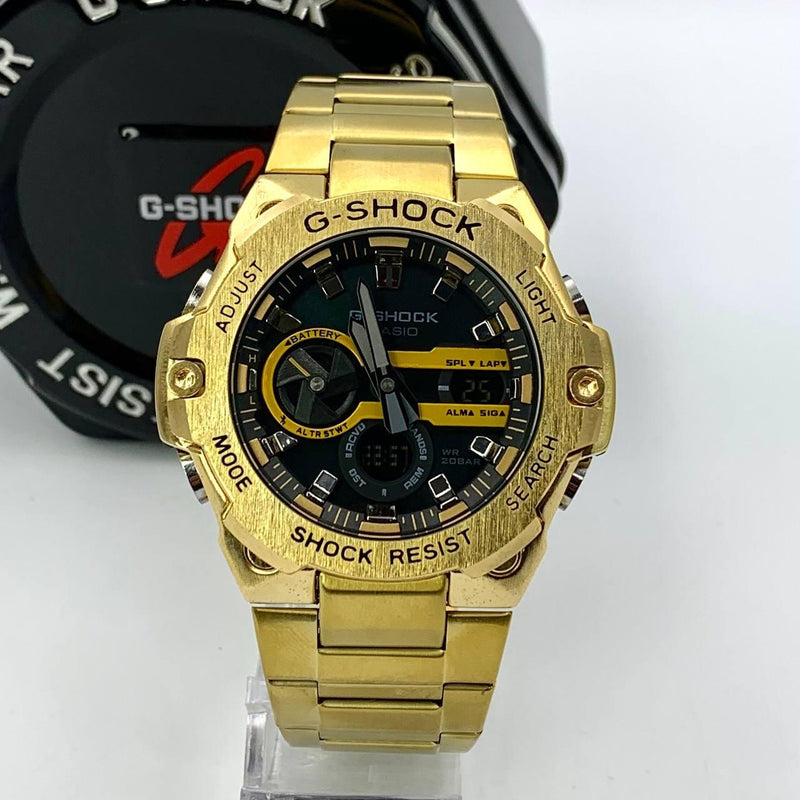 Relógio Masculino G-Shock Metal dourado GST 100% funcional c/ caixa e a prova dagua