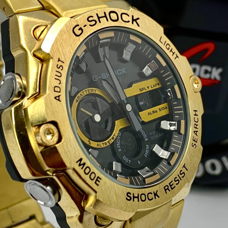 Relógio Masculino G-Shock Metal dourado GST 100% funcional c/ caixa e a prova dagua