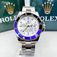Relógio Rolex Submariner Misto Prata - Preto azul linha Gold c/ caixa premium a prova dagua