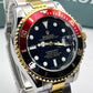 Relógio Rolex Submariner prata misto preto c/ vermelho linha Gold a prova dagua