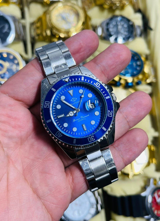 Relógio BollFendo Submariner Prata Azul a prova dagua