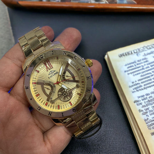 Relógio Masculino de Metal Kaiqing a prova dagua Dourado Master