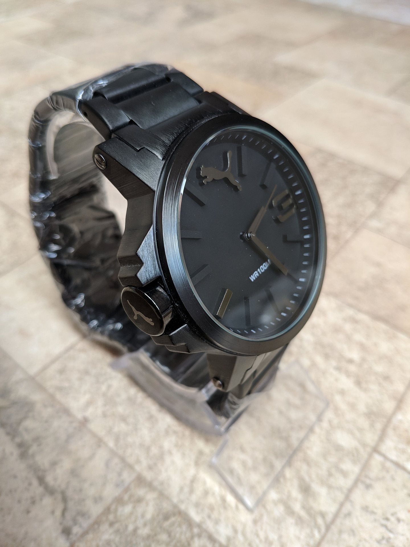 Relógio Preto Acabamento em Aço inoxidável a prova d'agua |Premium versão|